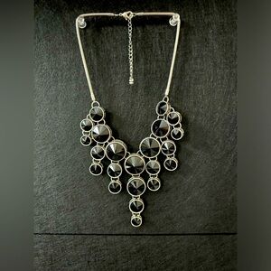 Bold black stone design necklace